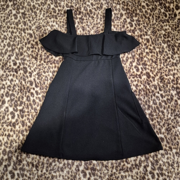 Rosie Harlow Black Ruffle Dress XS Like New - Picture 4 of 10